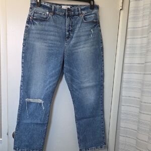 LOFT Distressed Blue Ankle Jeans